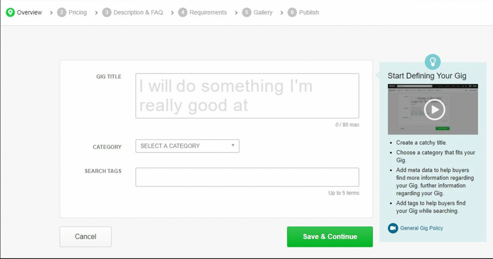 fiverr gig is nasil olusturulur